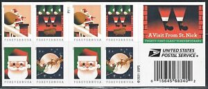 Mint US A Visit from St. Nick Booklet Pane of 20 Forever Stamps Scott#5647b MNH