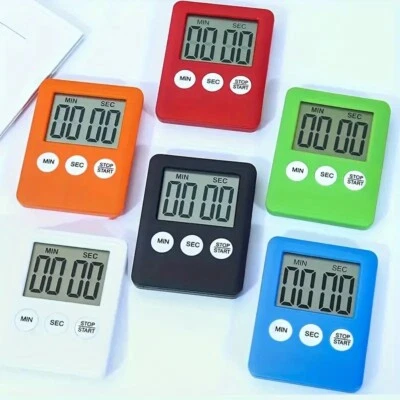 Large LCD Digital Kitchen Cooking Timer Count-Down Up Clock Loud Alarm Magnetic - Image 1 of 4