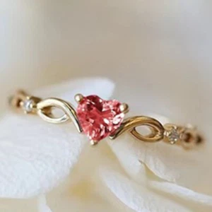 Size 6-10 Simple Diamond Setting Fresh Pearl Multicolor Heart-Shaped - Picture 1 of 9