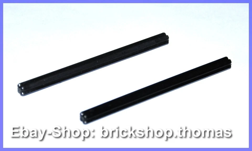 Lego Technic 2 x Kreuzstange Achsen schwarz 3707 Axle 8 Notched Black  NEU / NEW - Bild 1 von 1