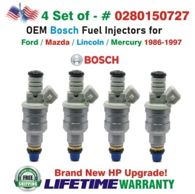 x4 Bosch новый HP обновление OEM топливные форсунки для 86-97 Mercury/Ford/Lincoln/Mazda - Изображение 1 из 4