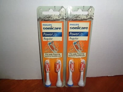 4 Philips Sonicare PowerUp Genuine Replacement Toothbrush Heads Regular 2-2 Pack - Image 1 of 3