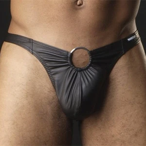 Herren Kunstleder Bikini Tanga Tanga Unterwäsche Ausbuchtung Beutel Slip G String Heiß  - Bild 1 von 5