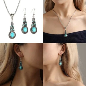 Collana Donna Argento Tibetano Con Turchese - Foto 1 di 7