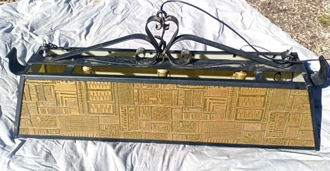 1960's 70s Vintage MCM Ceiling Light Fixture Hanging Chandelier Pool Table Bar Cover