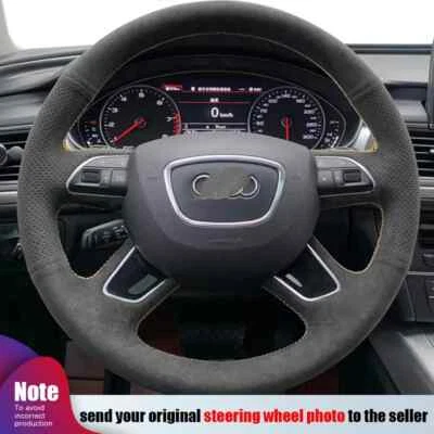 Hand sewn custom steering wheel cover For Audi Q7 2012-2015 Q3 Q5 2013-2016 A4 - Image 1 of 4