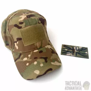 Multicam Baseball Cap w Union Jack Patch Operators Hat Airsoft Camouflage CP UK - Picture 1 of 4