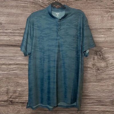 Antiguo Azul Marino Para Hombre Active Core Cuello Simulado 1/4 Botón Rendimiento Verde Camuflaje Talla XL Foto 1 de 4