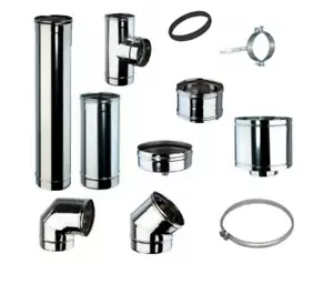 Canna fumaria tubi per stufa a pellet scarico fumi in acciaio inox 120-130-150 - Foto 1 di 12