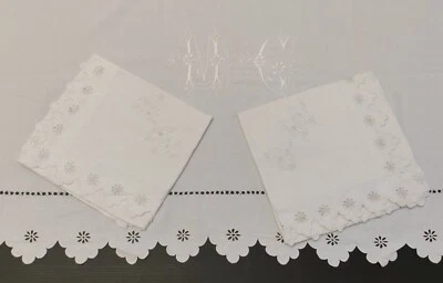 Copripiumino Letto Lino Bianco Lenzuolo + 2 Federe Iniziali Mc Ricamo Mano - Immagine 1 di 4