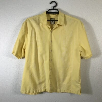 Camisa Jamaicana Jaxx Hawaiana Para Hombres XXL Amarillo Piña Floral Manga Corta Seda Foto 1 de 4