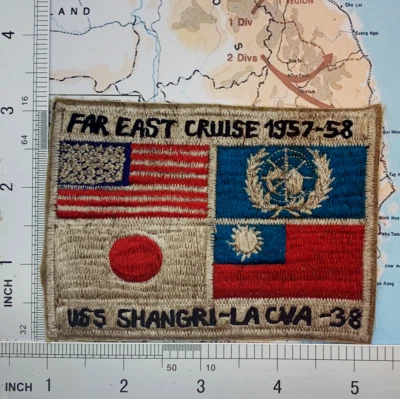 Parche, parche crucero del Lejano Oriente, Shangri de EE. UU., parche CVA 38, T8-517 Foto 1 de 2