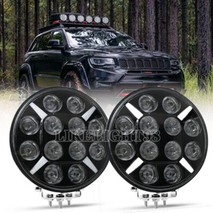 2x 9" Round LED Work Light White Spot Fog Driving Lamp DRL Pods For Jeep Offroad - Imagen 1 de 9