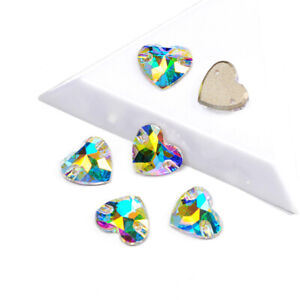 AB Heart DIY Crafts Flatback Strass Glass Rhinestones Sew On Stones And Crystals