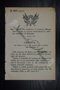 Regio Decreto Umberto I Misano Gera d'Adda sezione collegio elettorale Bergamo - Bild 1 von 1
