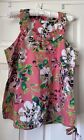 Pretty Pink Bright Floral 100% Cotton Racer Back Sun Top From Next 18 New