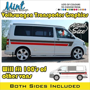 SWB VW Transporter Camper MOTORHOME Stripes Decals Stickers Van Graphics 204 - Picture 1 of 4