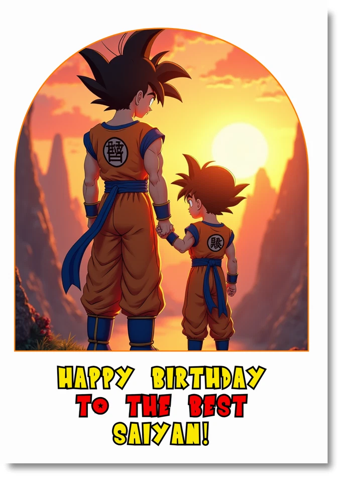 Goku & Gohan Birthday Card - Image 1 of 1