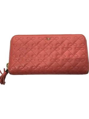 Cartera larga de cuero para mujer ANYA HINDMARCH en rosa Foto 1 de 4