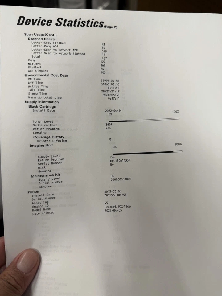 Impresora láser todo en uno Lexmark MX511 Series MX511de red USB dúplex Foto 1 de 4