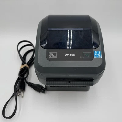 Zebra ZP450 Direct Thermal Label Printer USB Tested ZP450-0501-0006A Power Cord - Image 1 of 4