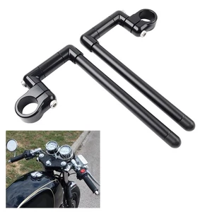 39MM Fork Tube Motorcycle Universal 7/8" Clip-On Handlebar For Cafe Racer Black - Picture 1 of 11