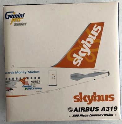 Gemini Jets - Skybus Airbus A319 "Capital One Rewards Money Market" escala 1:400 Foto 1 de 4
