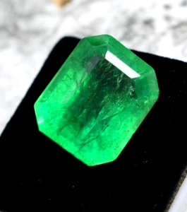 Best Quality Emerald Cut 23.10 Ct Colombian Green Emerald Ring Size Gemstone - Picture 1 of 9