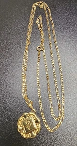 Avon Sparkle Pendant Initial M 1988 Gold-Tone Pendant With Necklace - Picture 1 of 6