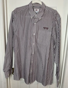 Cutter & Buck Maroon White Striped Mississippi State Button Down Shirt Men’s XL - Picture 1 of 8