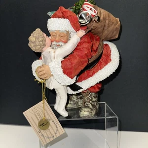 Hugging Santa 1996 Clothique Possible Dreams Collection #3650 Stoffmaché mit Etikett - Bild 1 von 11