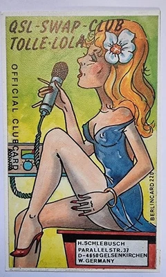 Adria-9 QSL • Berlincard 220 • “Tolle Lola” • Swap Club • CB Station • 1980s - Image 1 of 2