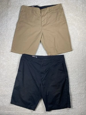Volcom Shorts Mens 40 Fairmont 22" Chino Black Brown Outdoor Stone Logo Lot 2 - Image 1 of 4