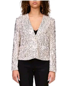 Revolve Sanctuary Damen Plus elfenbeinfarben bezaubert Knopf Pailletten Samt Blazer 3X 159 $ - Bild 1 von 18