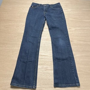 Jean femme moto indienne 29/32 coupe botte délavée foncée - Photo 1/23