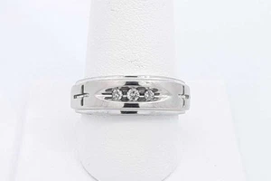 0.07ctw Diamond Ring In 10k White Gold 3.5 Grams Size 8.75 Eb0425ersa - Picture 1 of 7