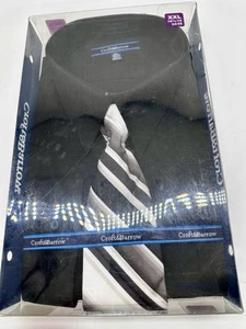 NEW Black Croft& Barrow Long Sleeve Dress Shirt With Tie Xxl - Picture 1 of 4