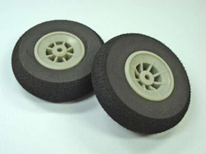 DeLuxe Räder 105mm Moosgummi Reifen RC Flugzeug Modellbau - Picture 1 of 1