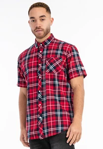 LONSDALE LONDON Herren Hemd „Brixworth“ | Rot Dark Navy Kariert Button Down - Bild 1 von 4