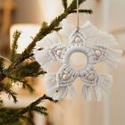 Cotton Rope Handwoven Snowflake Pendant Christmas Tree Ornament  Holiday