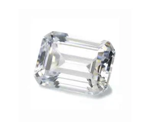 CUBIC ZIRCONIA WHITE EMERALD STEP-CUT FACETED 6A LOOSE STONES (6x4mm - 20x15mm) - Picture 1 of 1