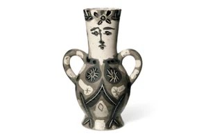 Pablo Picasso Madoura Keramikvase - King - 'Vase zwei hohe Griffe', Ramié 141 - Bild 1 von 3