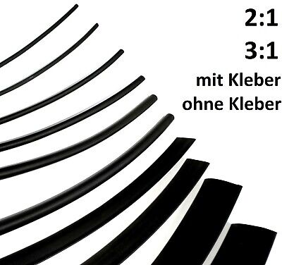 Schrumpfschlauch 2:1 3:1 - Mit & Ohne Kleber - Schrumpfschläuche - Meterware • 1.95€