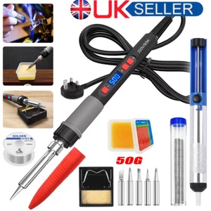 90W Soldering Iron Kit Electronics Welding Irons Solder Tools Adjustable Wire UK - Picture 1 of 14