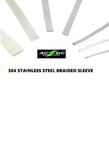 Mangas de trenza plana de acero inoxidable 1/8"" - 3/4"" TALLA 304 ACERO INOXIDABLE - Imagen 1 de 2