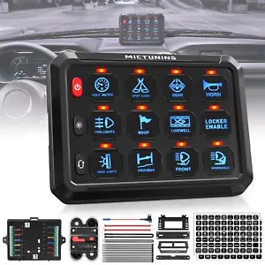 12Gang Switch Panel Blue LED Light Bar Relay System Auxiliary Touch Switch Box - Picture 1 of 22