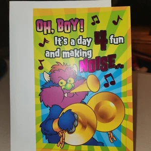 Vintage My Pet Monster 4 Jahre alt Geburtstag Grußkarte unbenutzt mit Umschlag - Bild 1 von 3