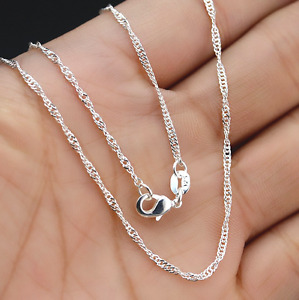 5Pcs Wholesale 16-30"Jewelry Lot 925 Silver "Water Wave" Chain Necklace Pendant