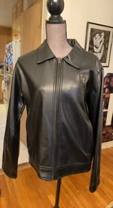 EA Collection ITALY Style Men's faux Leather bomber moto Jacket Black M - Picture 1 of 16