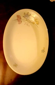 Floral Pattern On White Porcelain Serving Platter 12 Inch long - Picture 1 of 2